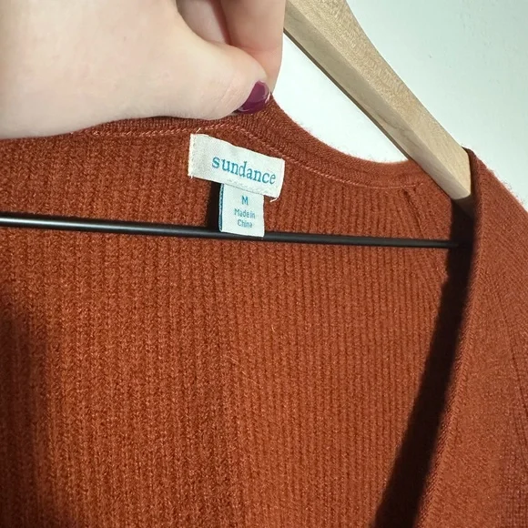 Sundance - V-Neck Sweater Dress in Rich Rust - Picture 4 of 8